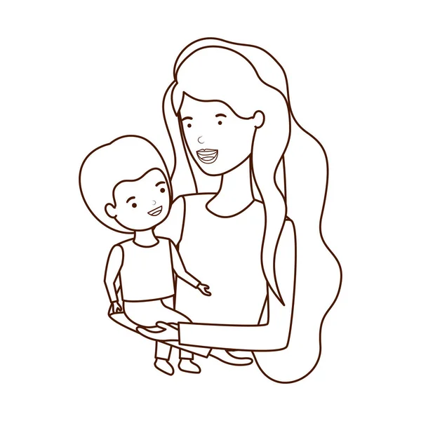 Bebek avatar karakter kadınla — Stok Vektör