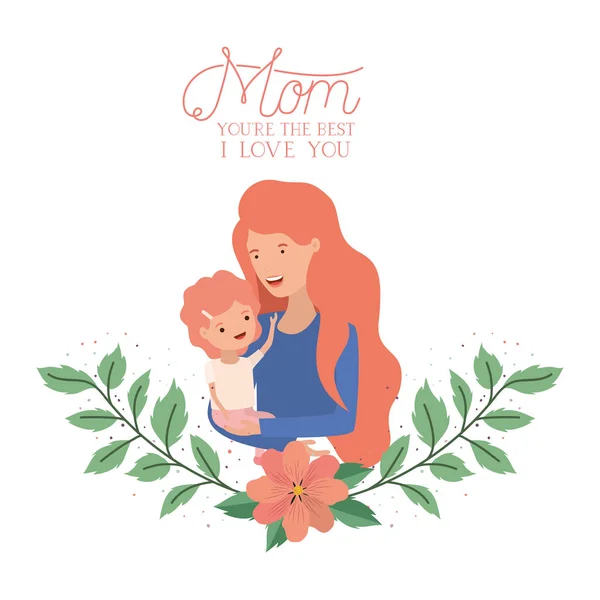 Žena s baby avatar znaků — Stockový vektor