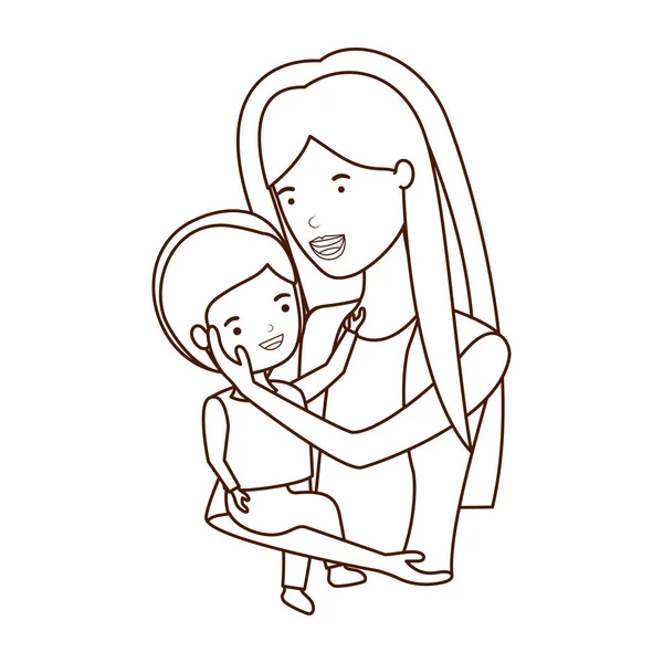 Femme avec bébé avatar personnage — Image vectorielle