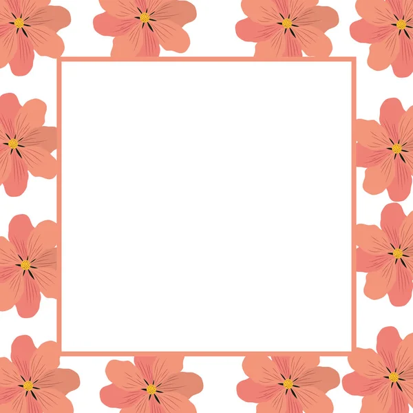 Rám izolované ikonou květina — Stockový vektor