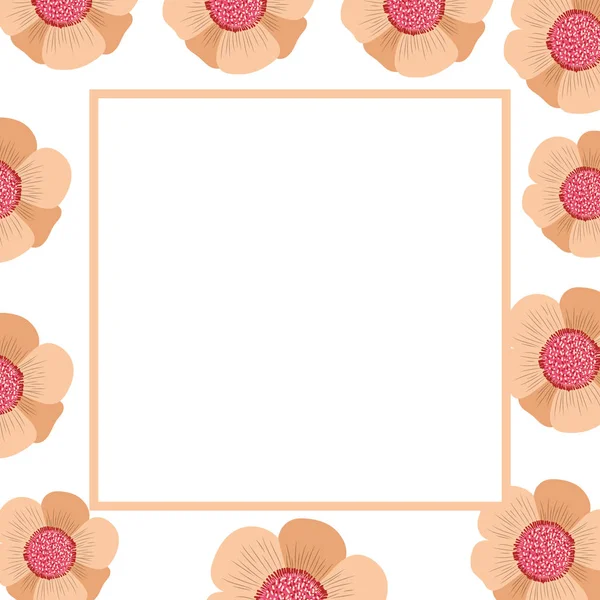 Frame met bloem geïsoleerde pictogram — Stockvector