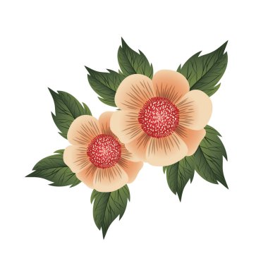 güzel çiçek ile izole simgesi yapraklar