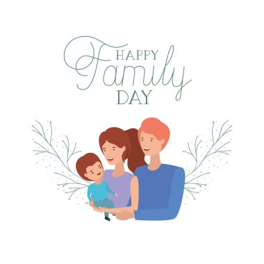 mutlu aile günü etiket izole simgesi