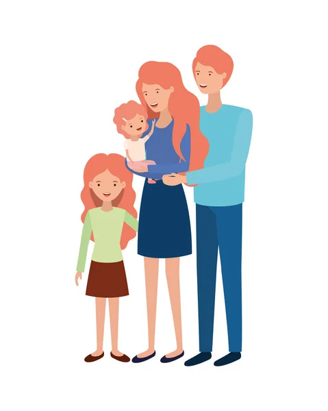 A szülők a gyerekek avatar karakter a pár — Stock Vector