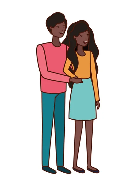 Young couple avatar character — Stock Vector