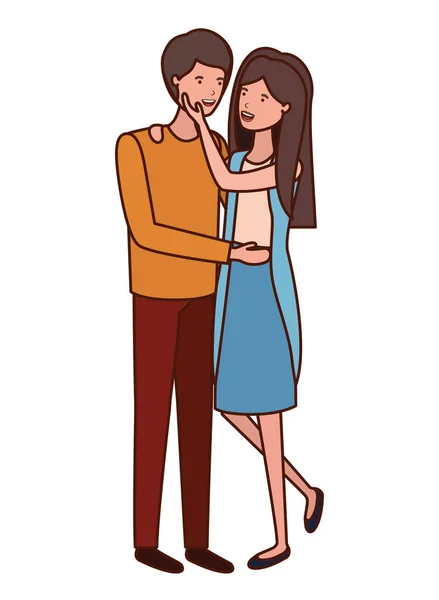 Jeune couple avatar personnage — Image vectorielle