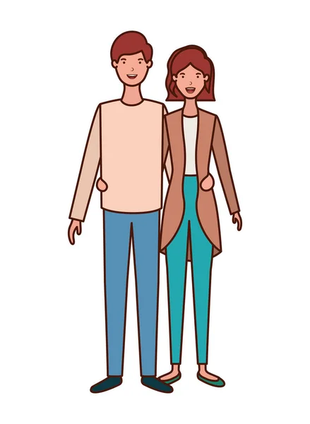 Jeune couple avatar personnage — Image vectorielle