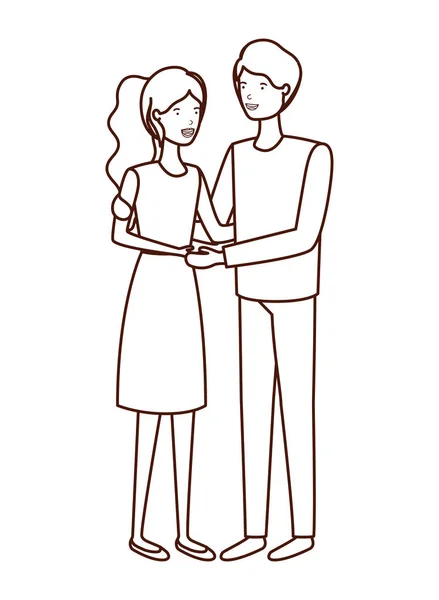 Jeune couple avatar personnage — Image vectorielle