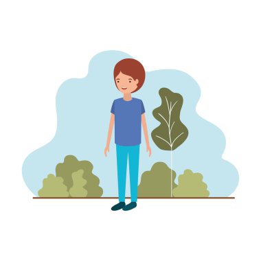 manzara avatar karakter ile genç adam