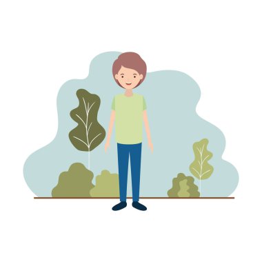 manzara avatar karakter ile genç adam