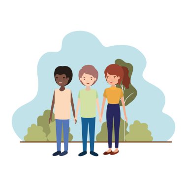 manzara avatar karakter birlikte grup insan