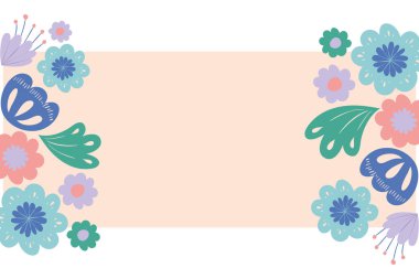 çerçeve ile çiçekler ve yapraklar simgesi