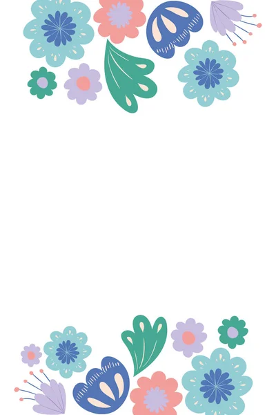 Moldura com flores e folhas ícone — Vetor de Stock
