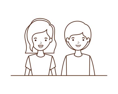 Genç çift avatar karakter