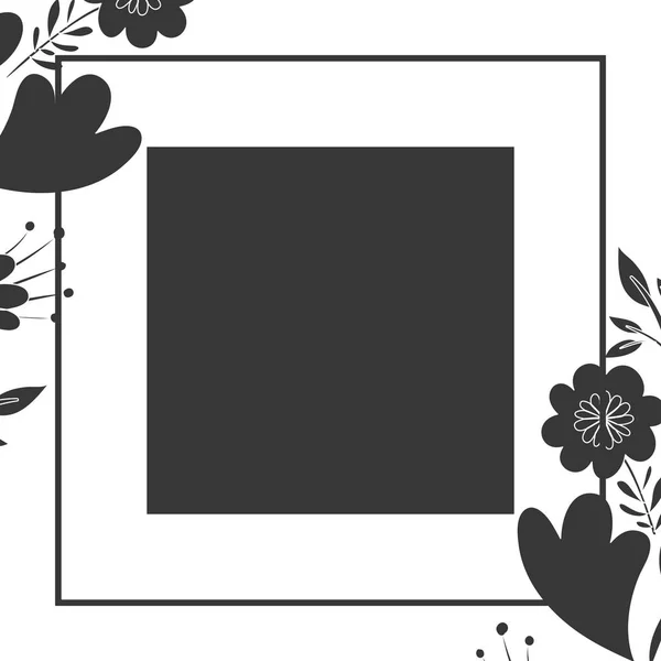 Рамка с цветами и листочками — стоковый вектор