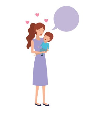 Bebek ve konuşma balonu avatar karakter kadınla