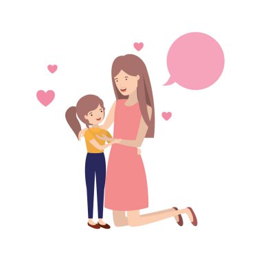kızı ve konuşma balonu avatar karakter kadınla