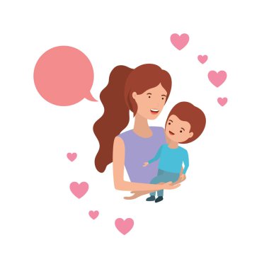 Bebek ve konuşma balonu avatar karakter kadınla