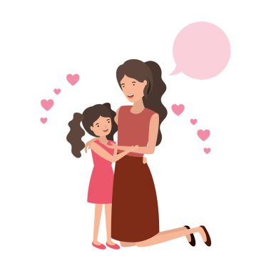 kızı ve konuşma balonu avatar karakter kadınla