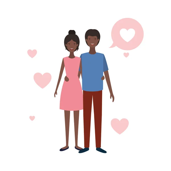 Νεαρό ζευγάρι με φούσκα ομιλία avatar χαρακτήρων — Διανυσματικό Αρχείο