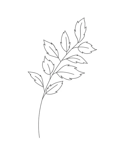 Гілка з листям ізольована піктограма — стоковий вектор
