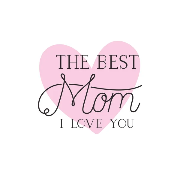 Mom i love you label isolated icon — Stock Vector