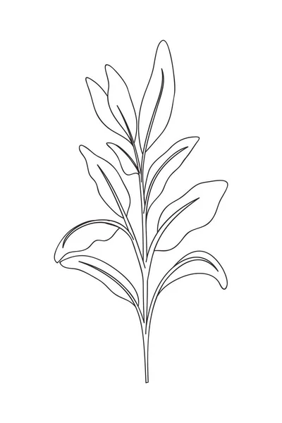 Branche avec feuilles icône isolée — Image vectorielle