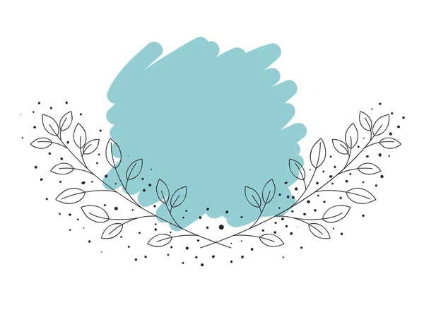 Krans med blommor och blad isolerade ikonen — Stock vektor