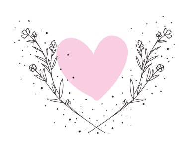 Çiçek çelenk ve izole simgesi yapraklar