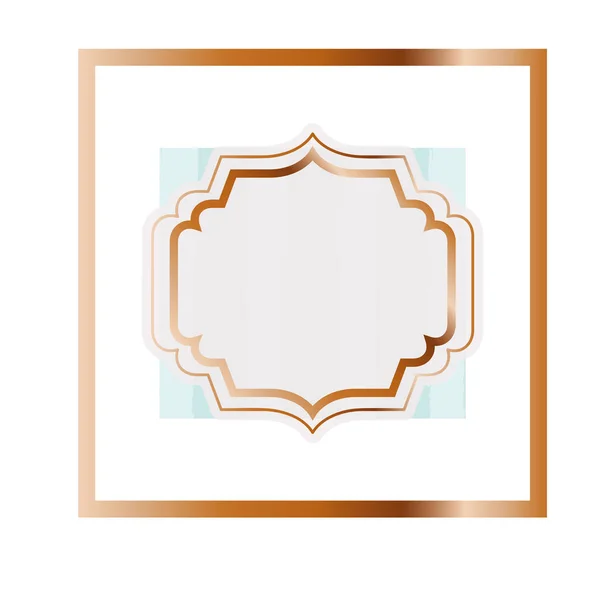 Elegant frame golden isolated icon — Stock Vector