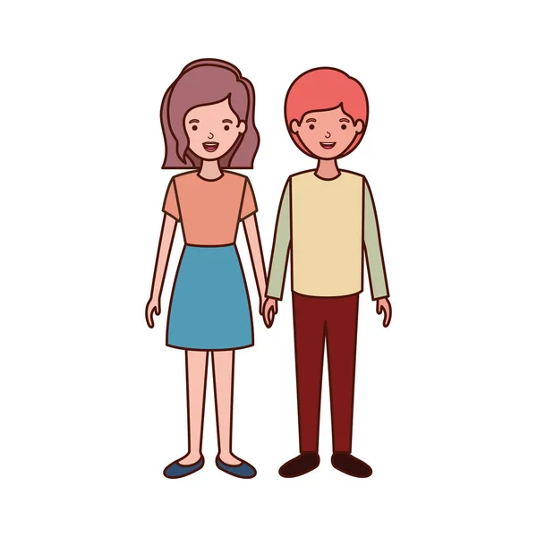 Νεαρό ζευγάρι avatar χαρακτήρων — Διανυσματικό Αρχείο