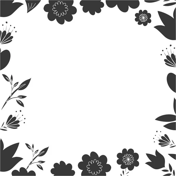 Рамка с цветами и листочками — стоковый вектор