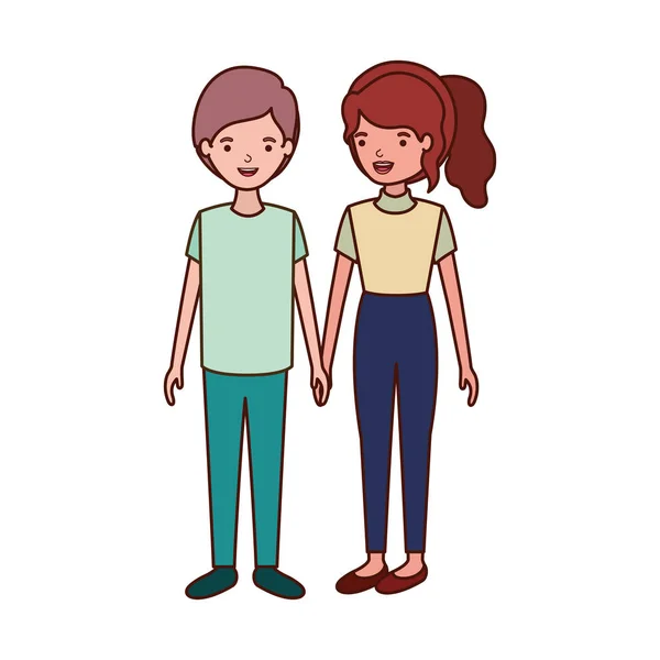 Jeune couple avatar personnage — Image vectorielle