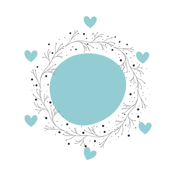 Guirlande avec des fleurs et coeur icône isolée — Image vectorielle