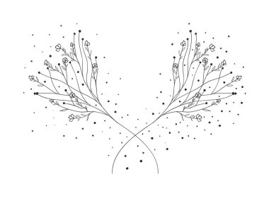 Çiçek çelenk ve izole simgesi yapraklar