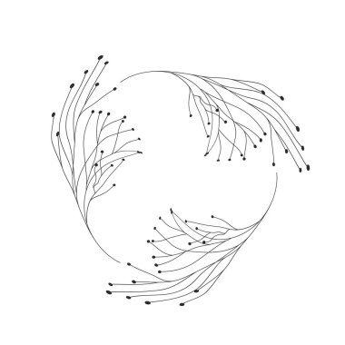 Çiçek çelenk ve izole simgesi yapraklar