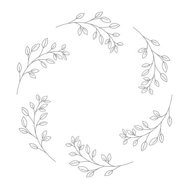 Çiçek çelenk ve izole simgesi yapraklar