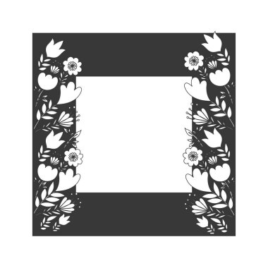 çerçeve ile çiçekler ve yapraklar simgesi