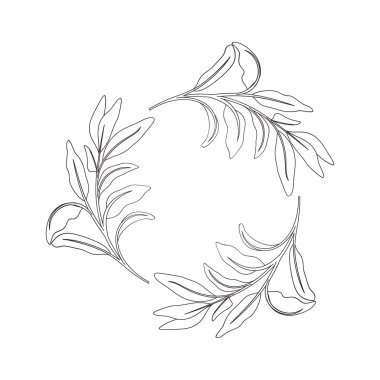 Çiçek çelenk ve izole simgesi yapraklar