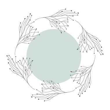 Çiçek çelenk ve izole simgesi yapraklar