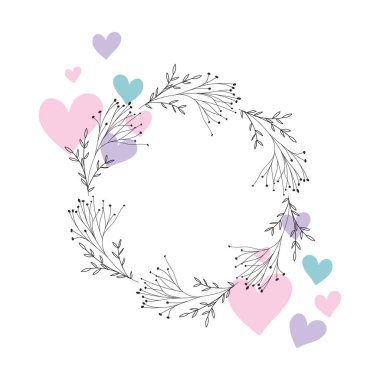 Çiçek çelenk ve izole simgesi yapraklar