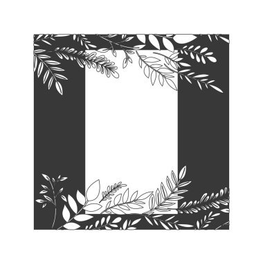 çerçeve ile çiçekler ve yapraklar simgesi