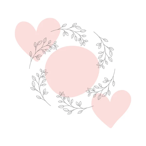 Γιρλάντα της καρδιάς με το μεμονωμένο εικονίδιο λουλούδια — Διανυσματικό Αρχείο