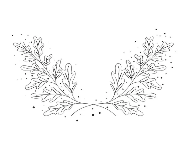 Guirnalda con flores y hojas icono aislado — Vector de stock