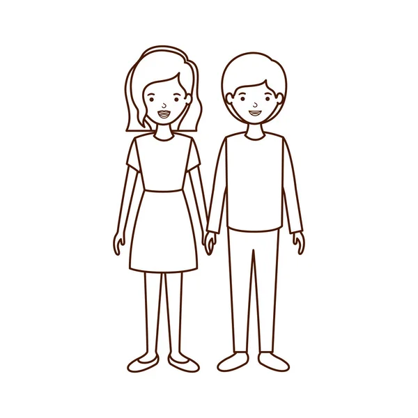 Joven pareja avatar carácter — Archivo Imágenes Vectoriales