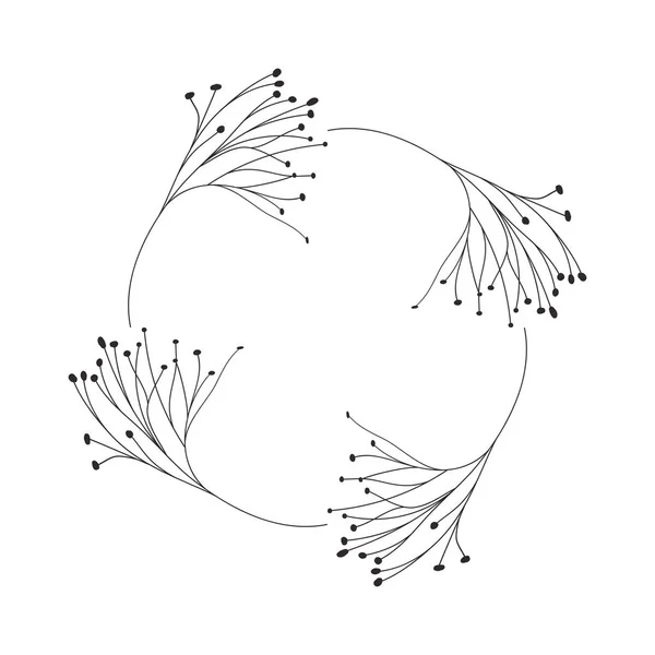Garland met bloemen en blaadjes van geïsoleerde pictogram — Stockvector