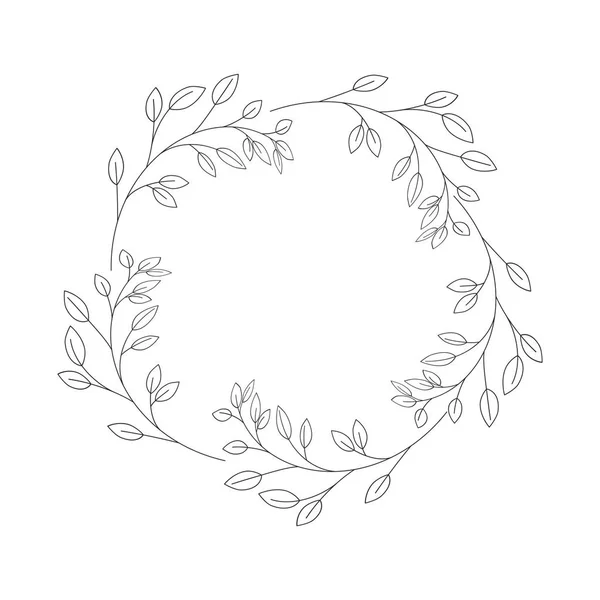 Garland met bloemen en blaadjes van geïsoleerde pictogram — Stockvector