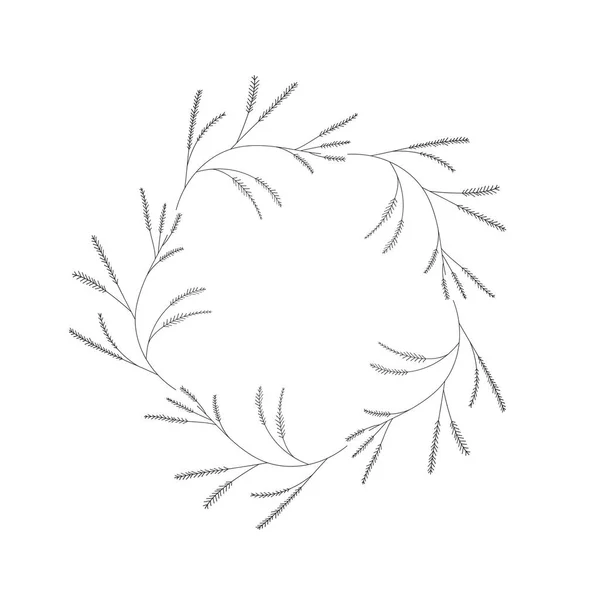 Ghirlanda con fiori e foglie icona isolata — Vettoriale Stock