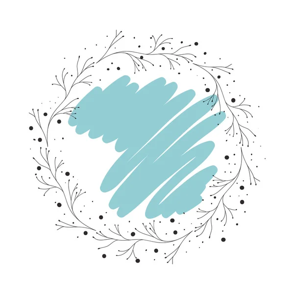 Guirnalda con flores y hojas icono aislado — Vector de stock