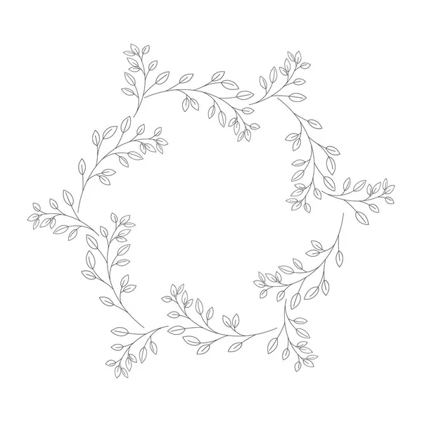 Garland met bloemen en blaadjes van geïsoleerde pictogram — Stockvector